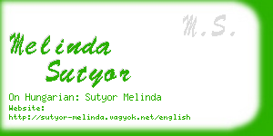 melinda sutyor business card